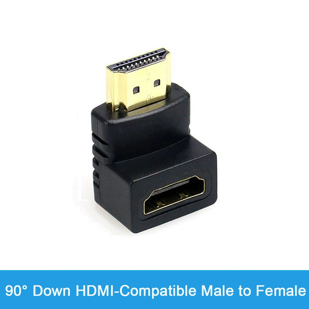 HDMI-Compatible Adapter 90 270 Degree Right Angle Male to Female Converter 4K HD Connector Mini / Micro HDMI-Compatible Extender