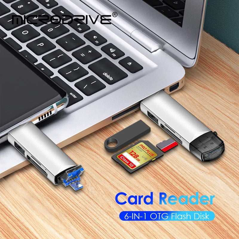 6-in-1 OTG High-Speed Multi-functional Card Reader for Mobile Phones And Computers Versatile Data Transfer Device