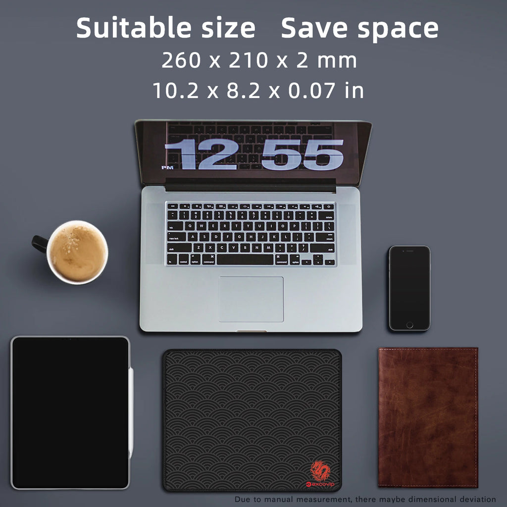 EXCO Gaming Mouse Pad with Stitched Edge Small Office Mousepad Smooth Non-Slip Rubber Base for Laptop Computer Portable Washable