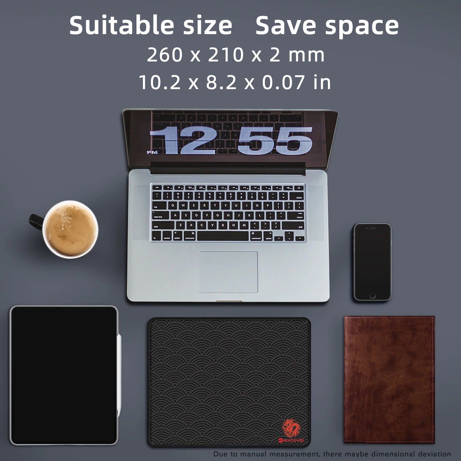 EXCO Gaming Mouse Pad with Stitched Edge Small Office Mousepad Smooth Non-Slip Rubber Base for Laptop Computer Portable Washable