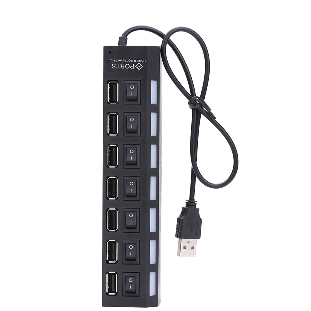 Switch Extension Hub 7-port USB2.0 Hub Computer USB Extension Hub One Drag Seven USB2.0 Splitter PC Laptop Desktop