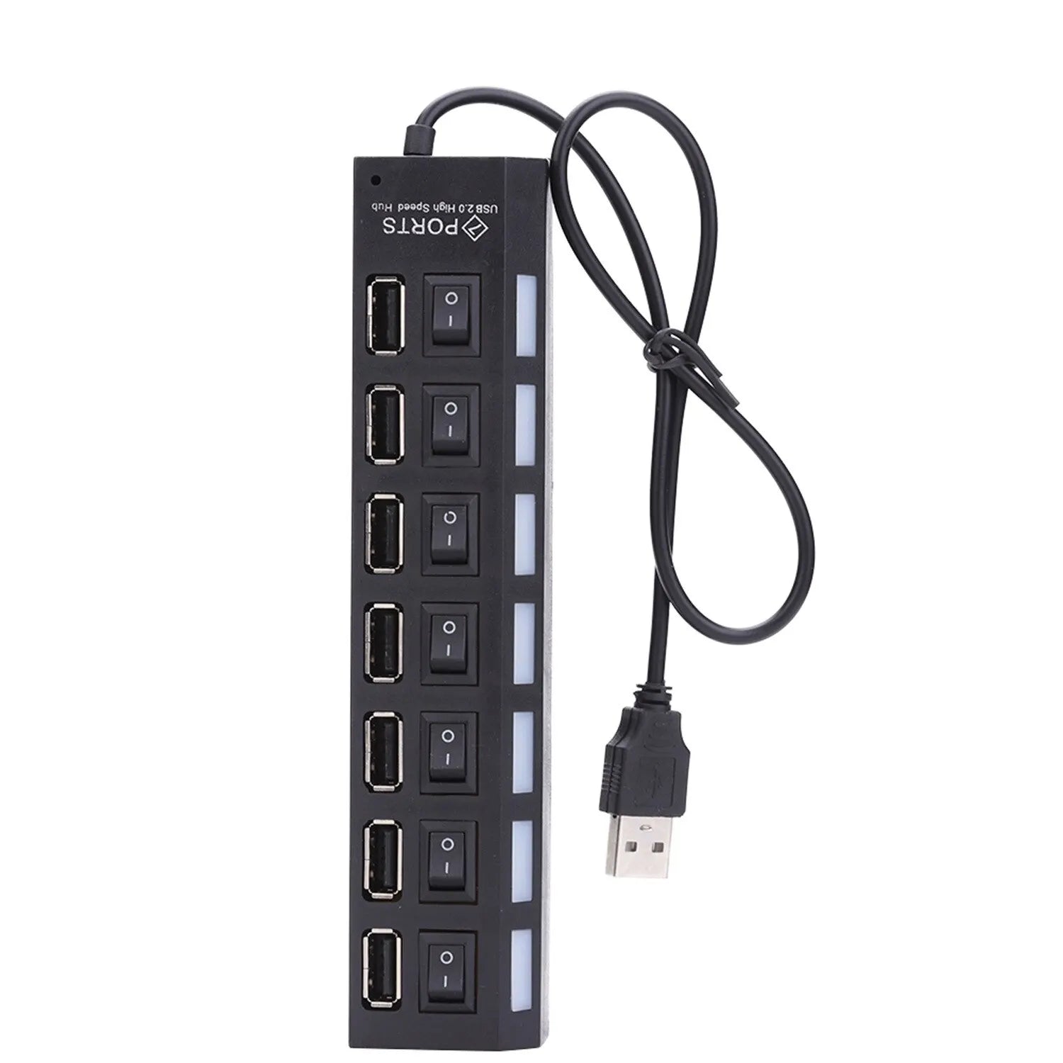 Switch Extension Hub 7-port USB2.0 Hub Computer USB Extension Hub One Drag Seven USB2.0 Splitter PC Laptop Desktop