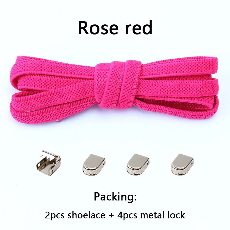 No Tie Shoe Laces Flat Elastic Shoelaces for Sneakers Tieless Shoelace Expand Shoestrings One Size Fits All Adult and Kids Shoes