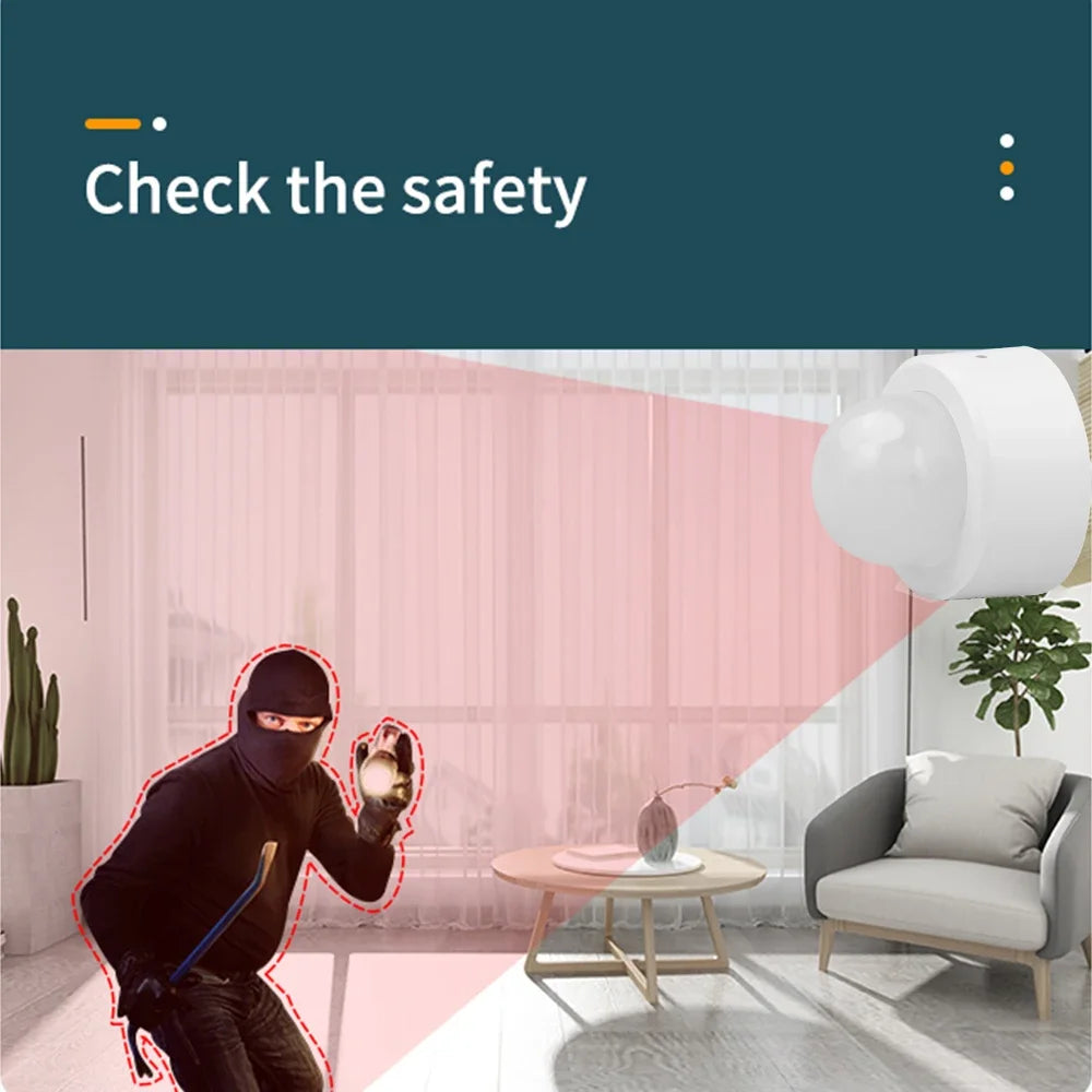 Haozee 2 in 1 Zigbee Mini PIR Motion Detector +Bright Lux Light Passive Infrared Security Burglar Alarm Sensor