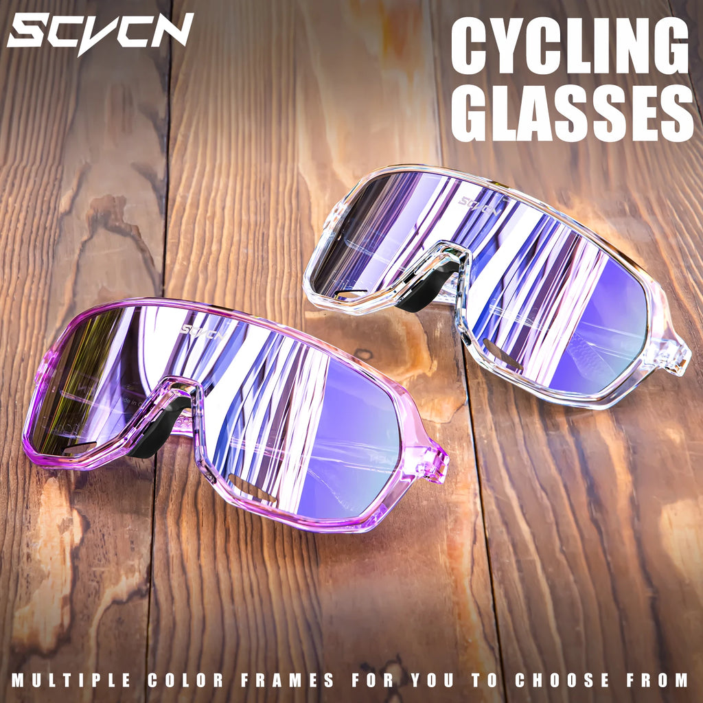 SCVCN New Outdoor Cycling Glasses Bike Sunglasses Men UV400 Eyewear Sports MTB Goggles Bicycle Women Riding Hiking Sunglasses