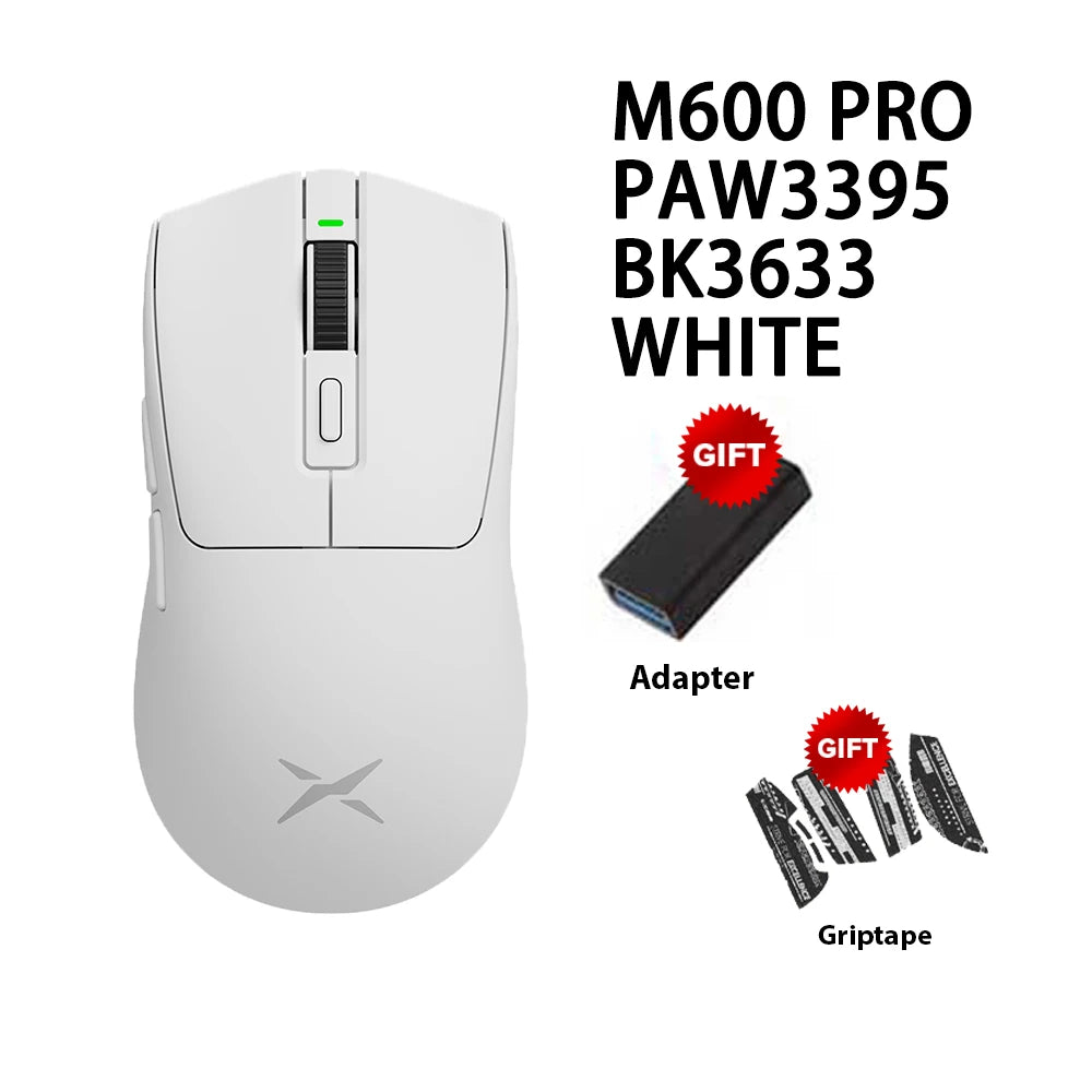 Delux M600 Series Wireless Gaming Mouse 52g Lightweight 2.4G Dual Mode Connection 26000DPI Macro Rechargeable Mice for PC Gamer