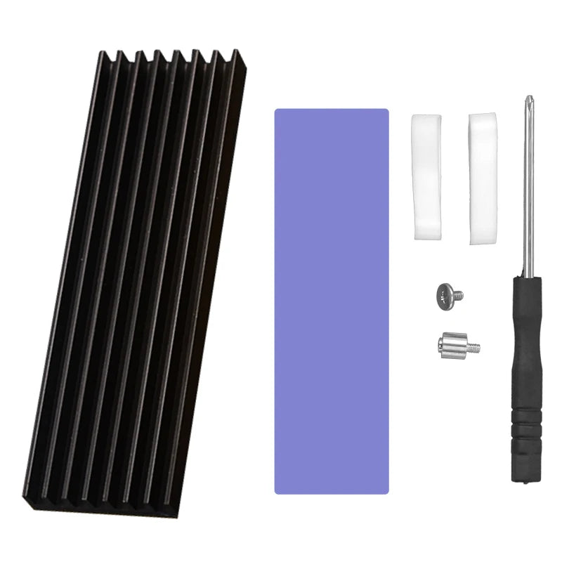 GPUHLOD M.2 SSD Heatsink M2 2280 Solid State Hard Disk Aluminum Radiator with Thermal Silicone Pad PS5 Desktop PC NGFF NVME
