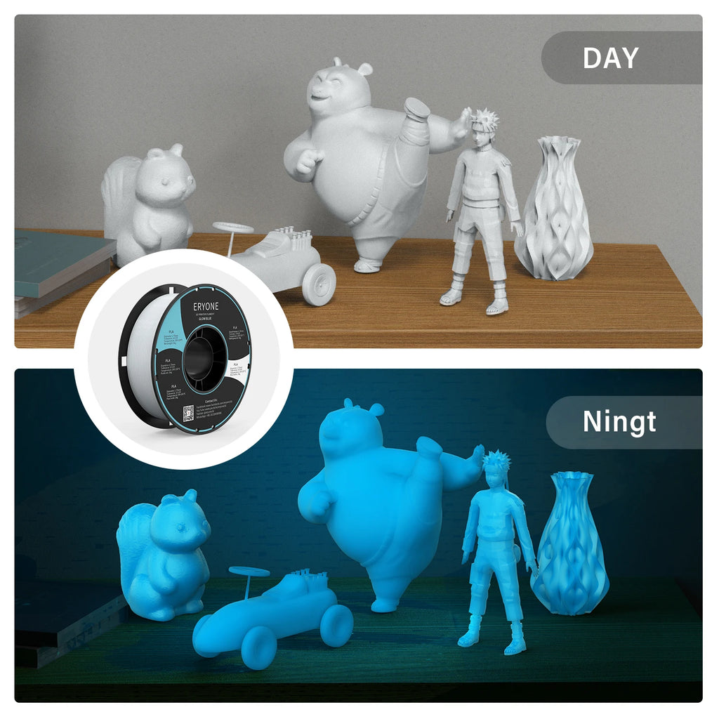 Eryone 200G PLA Filament Glow In The Dark Premium 3D Print（absorbs sunlight or daylight）,200g pla filament glow in the dark