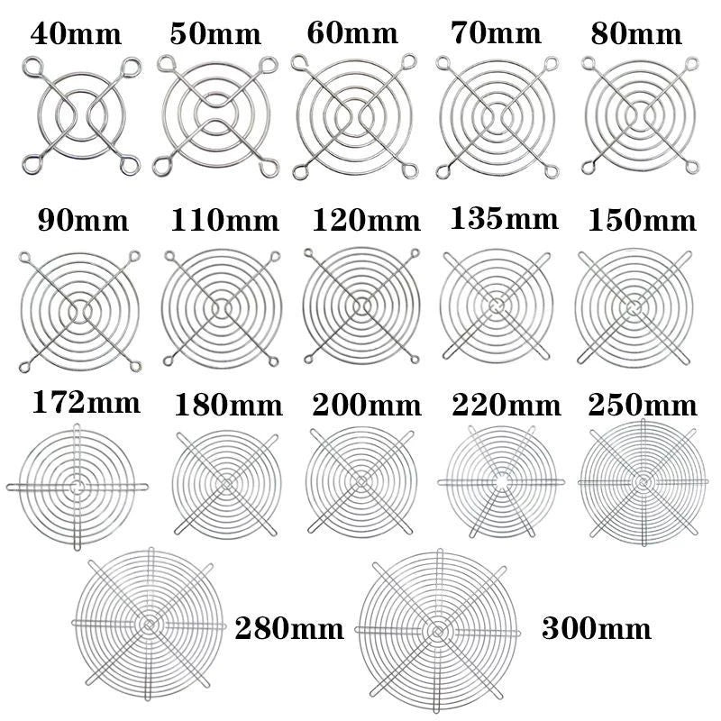 Metal Protective Mesh Cover for Cooling Fan - 30mm 40mm 50mm 60mm 70mm 80mm 92mm 110mm 120mm 140mm 150mm