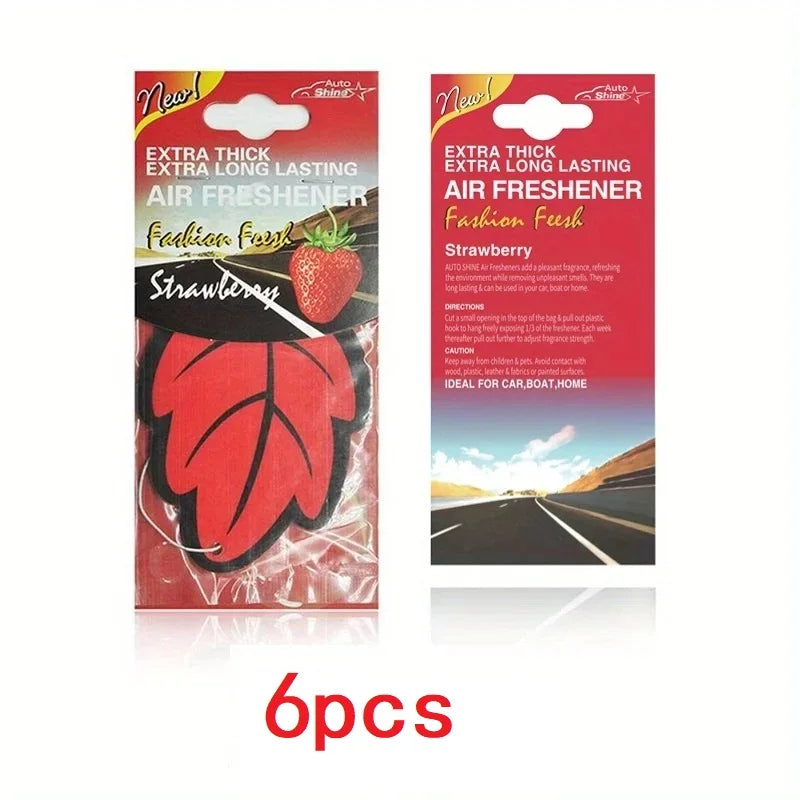 3-60pcs Car Air Freshener Natural Scented Tea Paper Auto Hanging Vanilla Perfume Fragrance Leaf Shape Car Accessories Interior