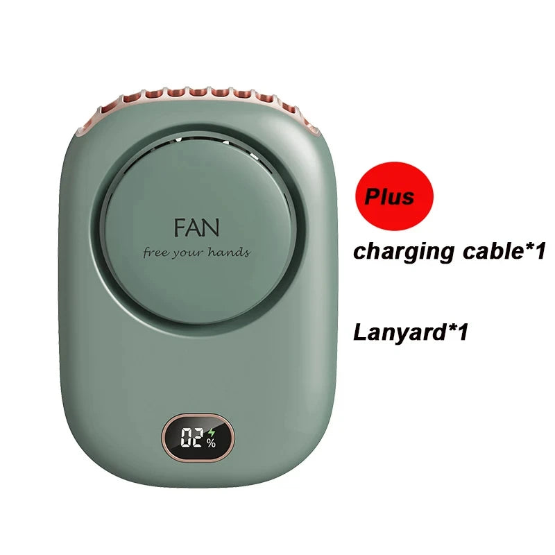New Mini Portable Fan Portable Rechargeable Bladeless Turbo Ultra Quiet Student Hand Held Fan Outdoor Sports Travel