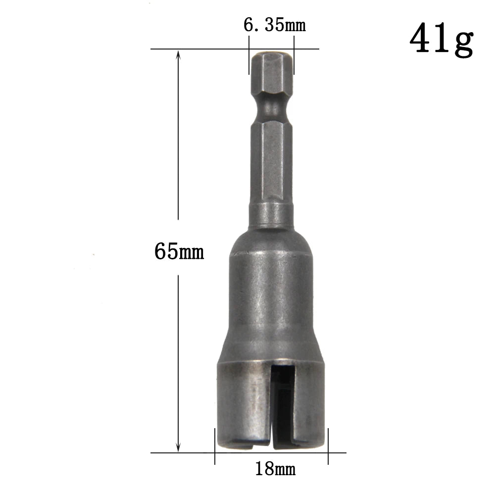 Natural Slotted Butterfly Hole Socket Wrench – Wing Nut Socket Tool with 65mm Hexagonal Handle for Electric Screwdriver