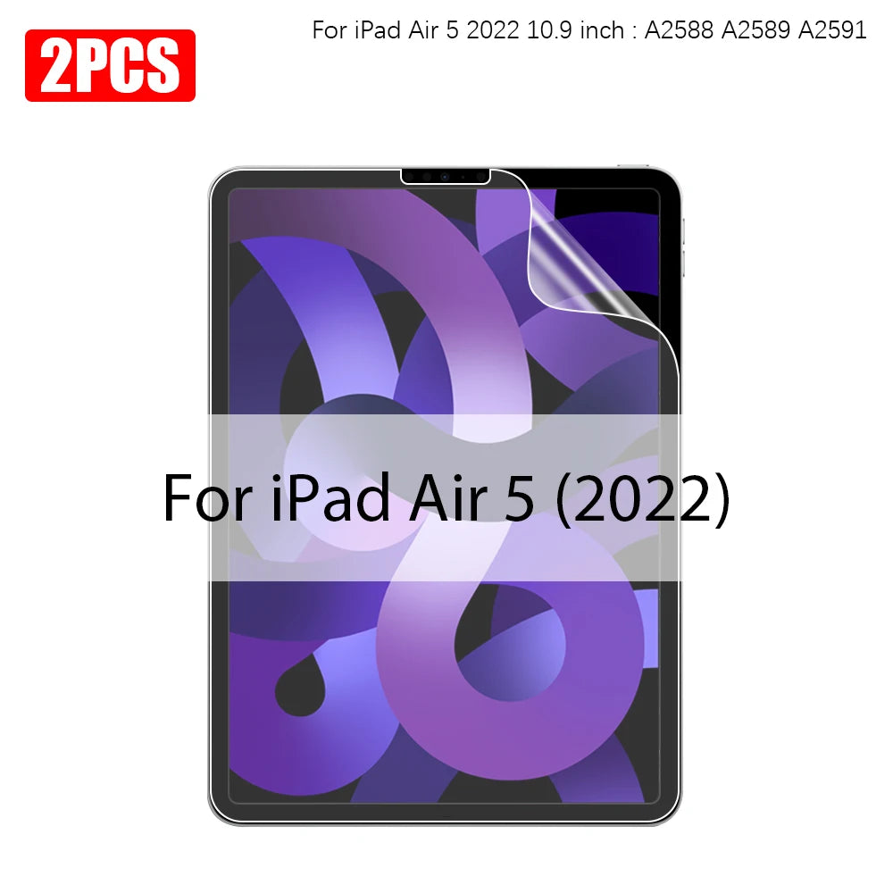 2PCS Paper Film Like For Ipad 10 10th Pro 13 M4 12.9 2025 Screen Protector For Ipad Air 11 5 4 M3 M2 A16 9th Generation Mini 6 7