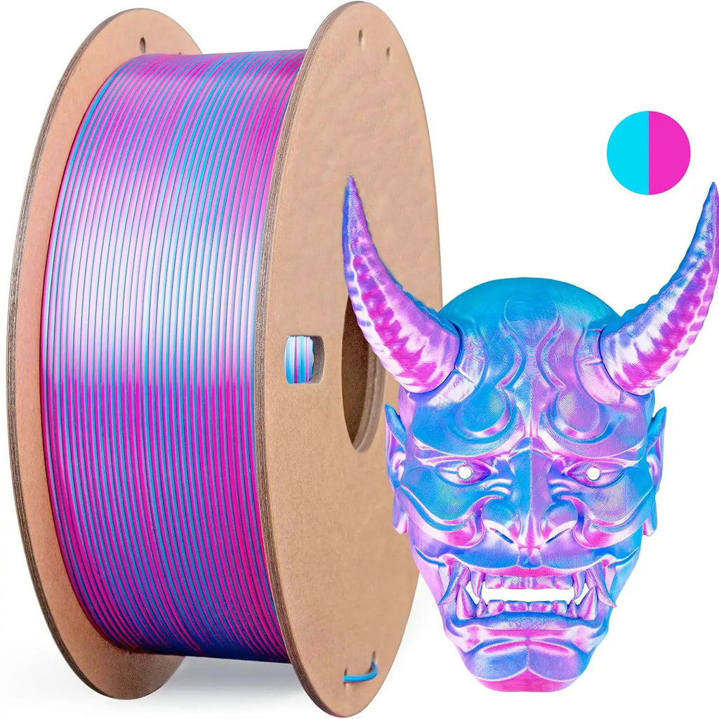 Multicolor 3D Printer Filament,Dual/Tri Color 1.75mm PLA Silk Shiny Printing Filament,250g(0.55lbs) Fit Most FDM 3D Printer