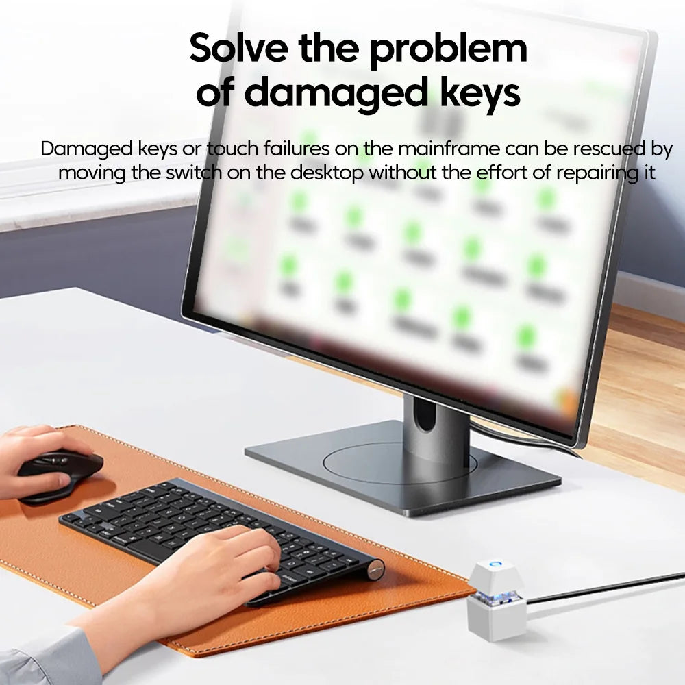 Computer Desktop Power Switch Extension Cable LED Motherboard External Start Power On/Off Button for Home Office 1/1.85/2/5/10M