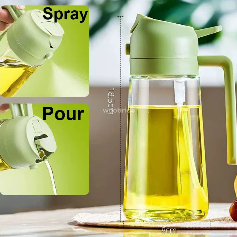 Olive Oil Mister Spray Bottle for Cooking - Cooking Oil Spray Bottle  Air Fryer Accessories - Refillable Glass Dispenser