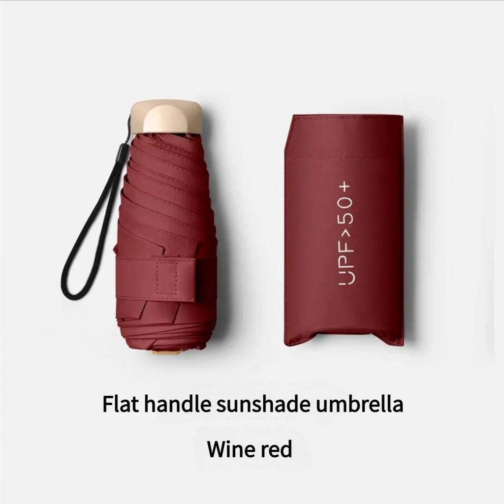 55% Off Mini Sun Umbrella Small Pocket Rain Umbrella Vinyl Folding UV Ultraviolet Protection Sun Shade Pocket Parasol Capsule
