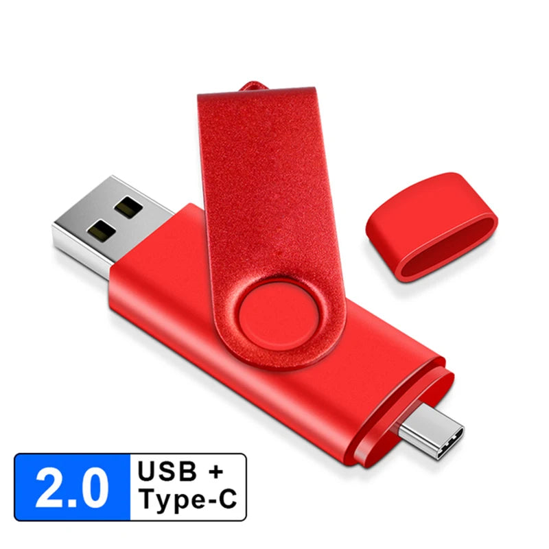 Metal OTG 2 IN 1 Type C pen drive 128GB usb memory stick 4GB 8GB 32GB 64GB 128GB cle usb cle usb flash drive memoria usb