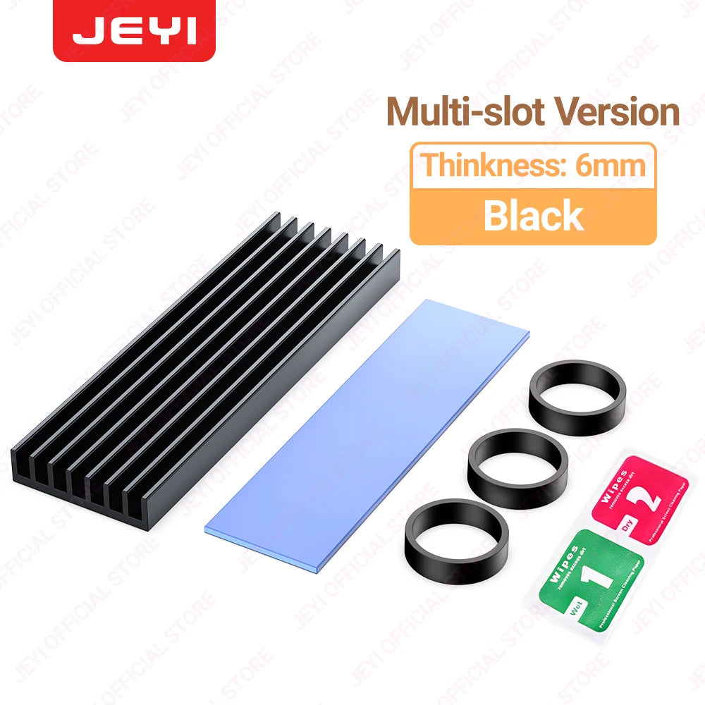 JEYI M.2 SSD Heatsink, Aluminum PS5 Radiator Solid State Drives Cooler Silicone Thermal Pad For NVME NGFF M2 2280 PCI-E SSD