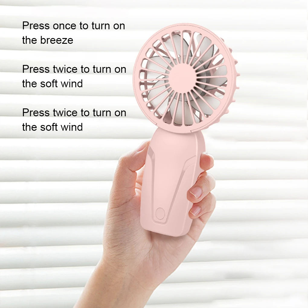 Portable Handheld Small Fan ABS Lightweight Cute Appearance USB Rechargeable Mini Fan For On Go Cooling Portable Mini Pocket Fan