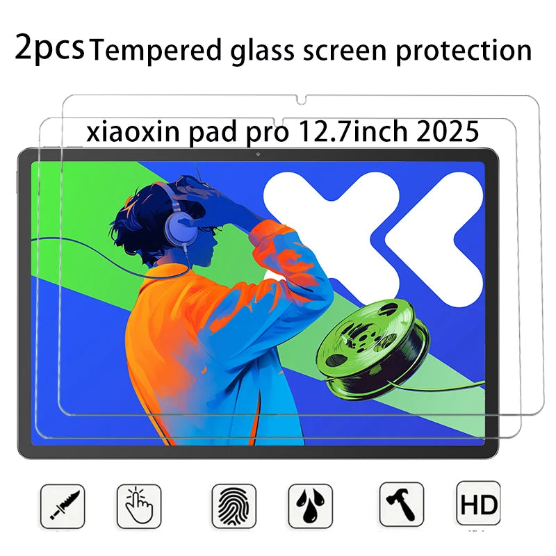 2PCS Tempered Glass For Lenovo Xiaoxin Pad Pro 12.7 2023 2024 2025 Screen Protector For Xiaoxin Pad 2024 11 inch Film