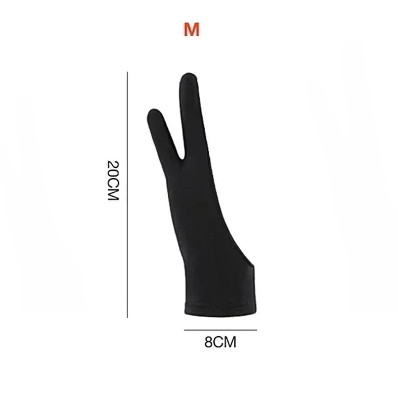 S/M/L Two-Finger Drawing Gloves Anti-touch Anti-fouling for Tablet Digital Board Touch Screen Oil Painting Office Art Supplies