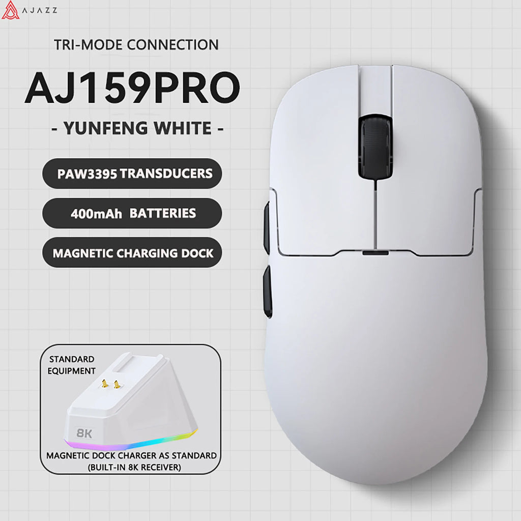 AJAZZAJ159 gaming mouse three-mode 8k wireless charging base lightweight professional gaming PAW3395