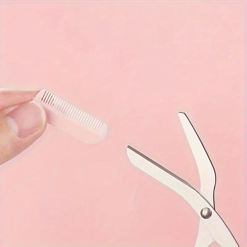 3-Piece Eyebrow Trimmer Set, Precision Trimming Scissors, Curved Eyebrow Trimmer And Comb - For On-The-Go Eyebrow Grooming