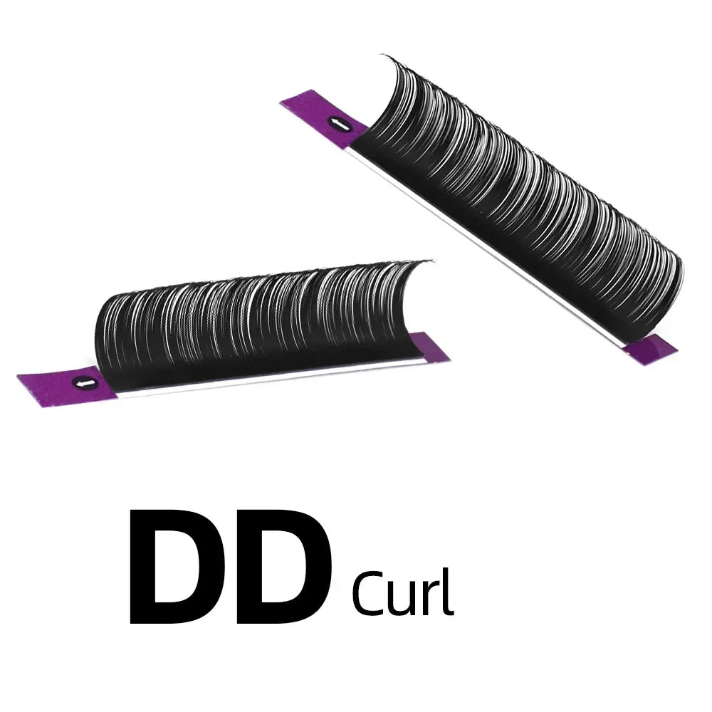 16 - Rows Black Matte Faux Individual Eyelash Extensions - Ideal for Professionals Seeking Soft, Natural - Look Lash Extensions