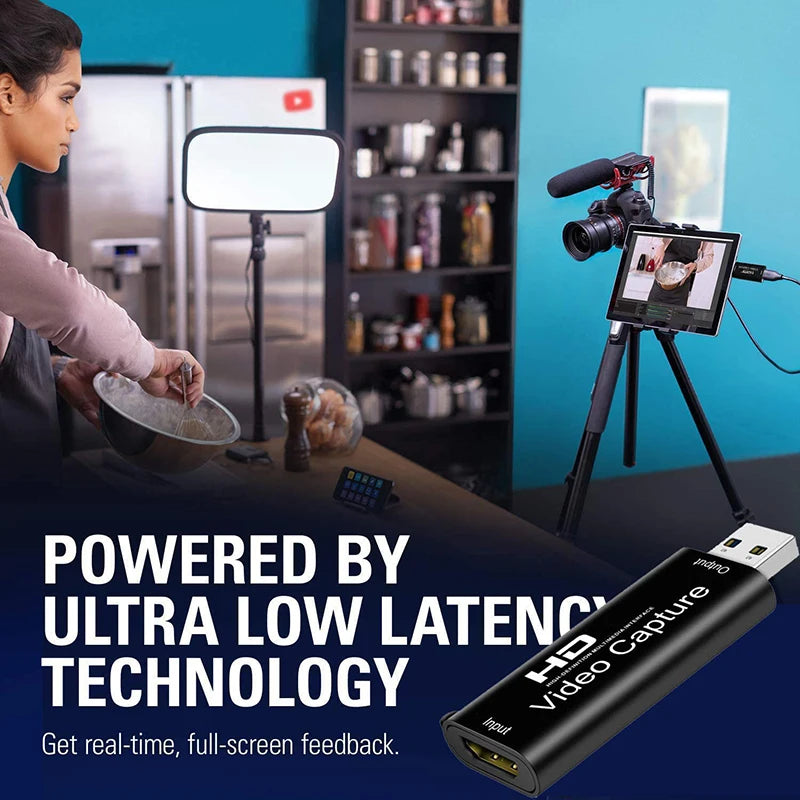 Metal 4K HDMI-compatible to USB Video Capture Card 1080P USB 2.0 Game Grabber Box For PS4 DVD Camera PC Recording Live Streaming