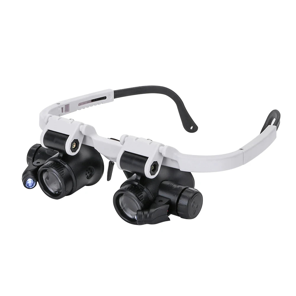 Magnifying Glass 8X/15X/23X Jeweler Watchmaker With LED Light Telescopic Headband Magnifier Glasses Reading Loupes Eyewear