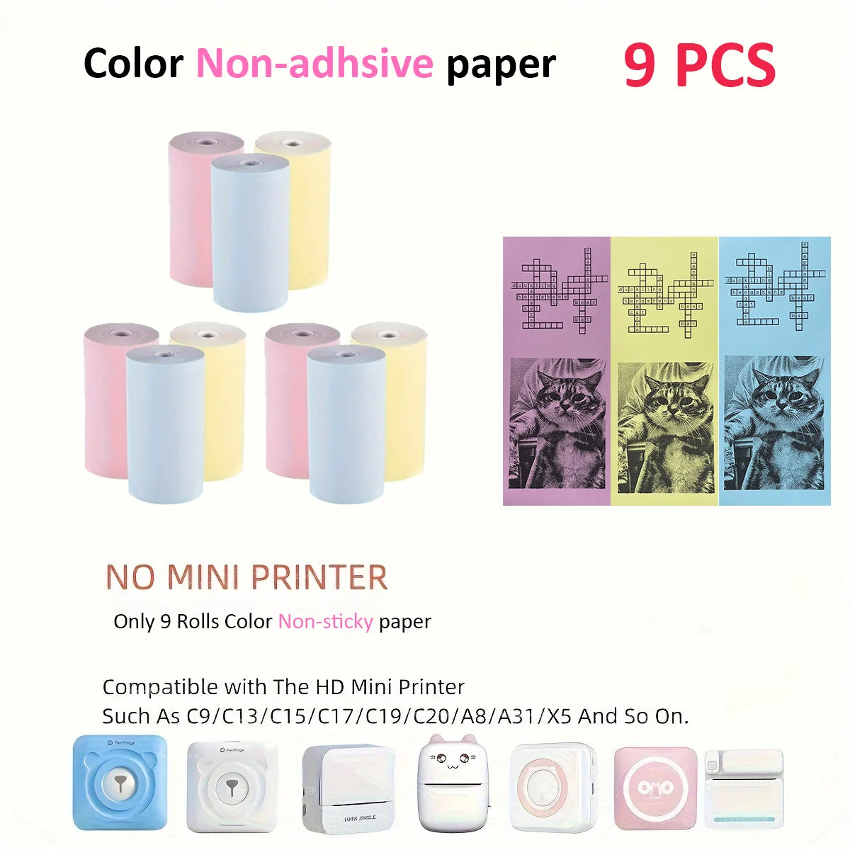 Kids Camera Instant Print Refill for Kids Instant Camera Thermal Printing BPA Free,57x25mm White Non-Adhesive Photo Print Rolls
