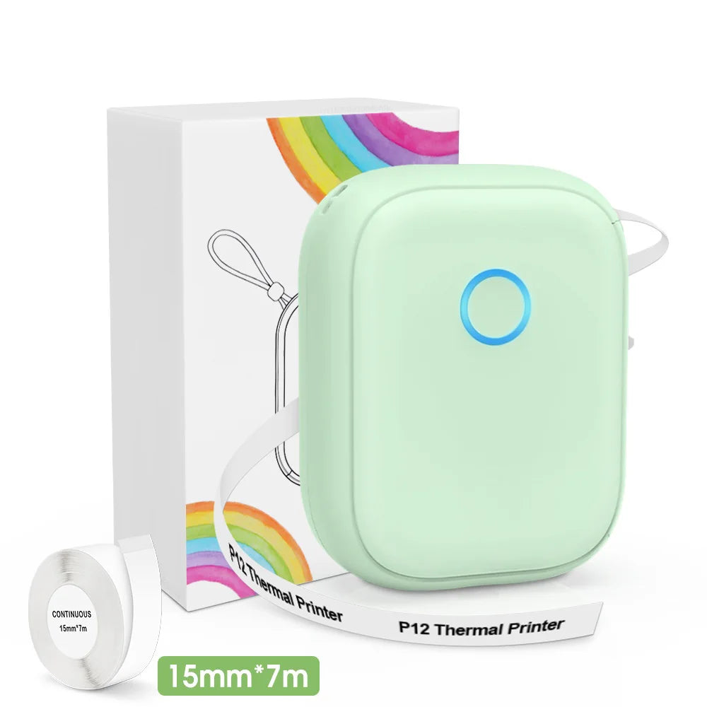 Marklife P12 Portable Mini Printer Auto Cut Labeling Machine Wireless Bluetooth Label Maker Similar As D11 D110 D101 Home/Office
