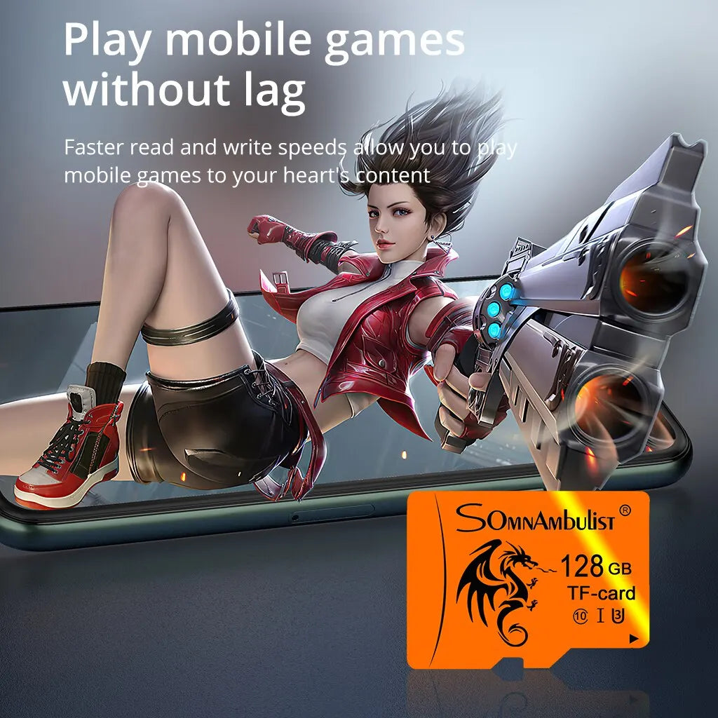 SomnAmbulist High Speed Card 128GB A1 for Mobile TV Memory Card 64GB U3 TF Card 16GB Mini SD Card 32GB U1 Memory Card 8GB C10