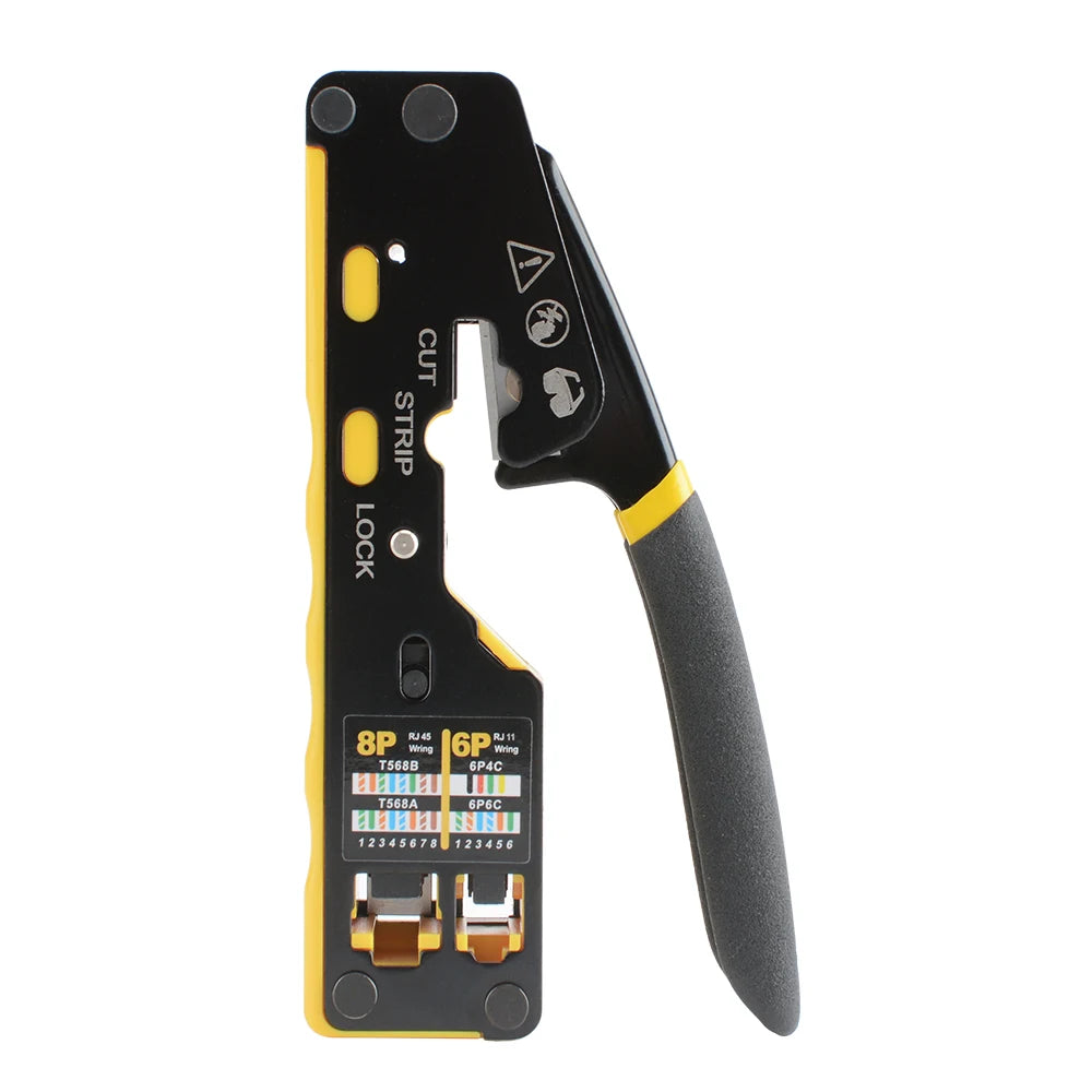 RJ45 Crimp Tool Pass Through Plugs Ethernet Crimping Pliers for Cat6 Cat5 Cat5e RJ45 Connectors