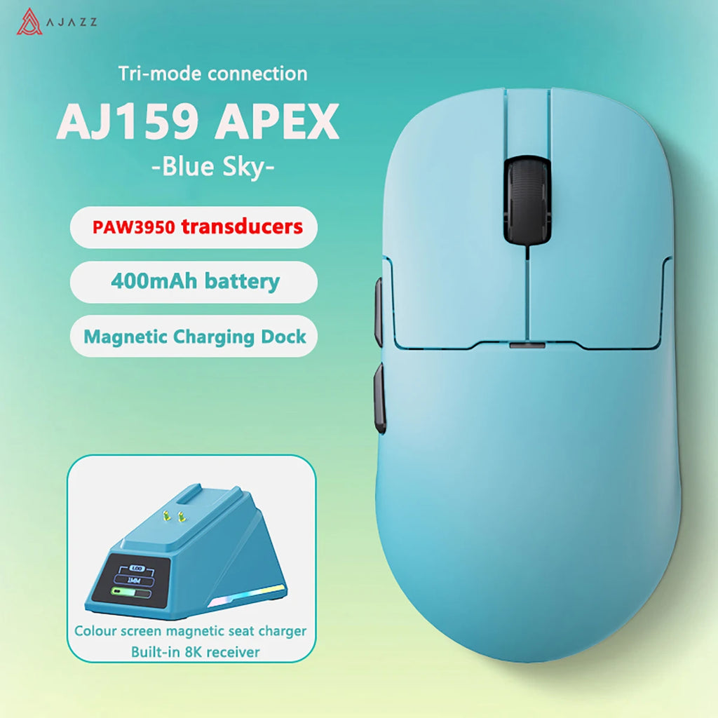 AJAZZAJ159 gaming mouse three-mode 8k wireless charging base lightweight professional gaming PAW3395