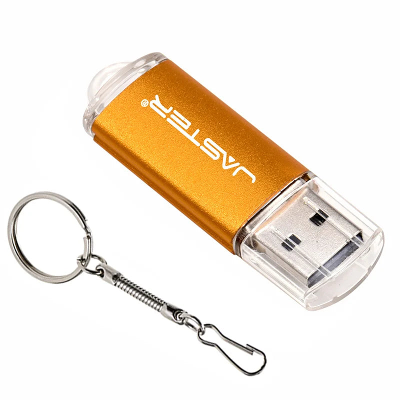 JASTER High speed USB 2.0 Flash Drive Mini plastic pendrive 128M 4GB 16GB 32GB  64GB 128GB With keychain Memory stick Pen Drive