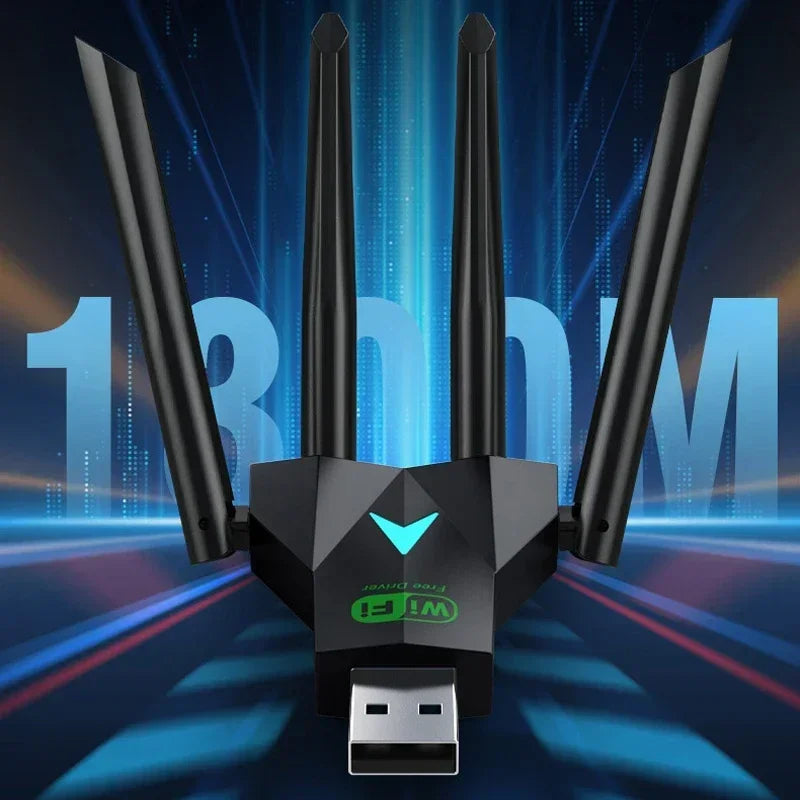 Original 4 Antennas 1200Mbps WiFi USB 3.0 Adapter 2.4G/5GHZ Dual Band WiFi Dongle Wireless Network Card 802.11AX For Win 10/11