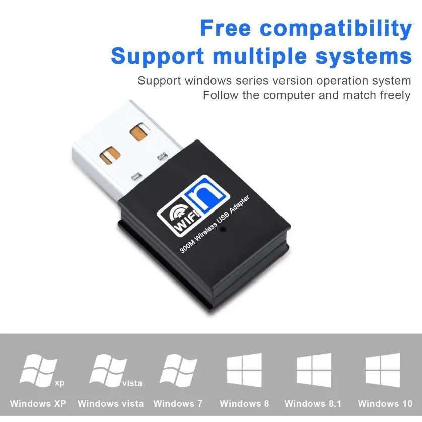 300Mbps Mini USB Wireless Wifi Adapter WiFi Network LAN Card 802.11b/g/n RTL8188 Adaptor Network Card for PC Desktop Computer