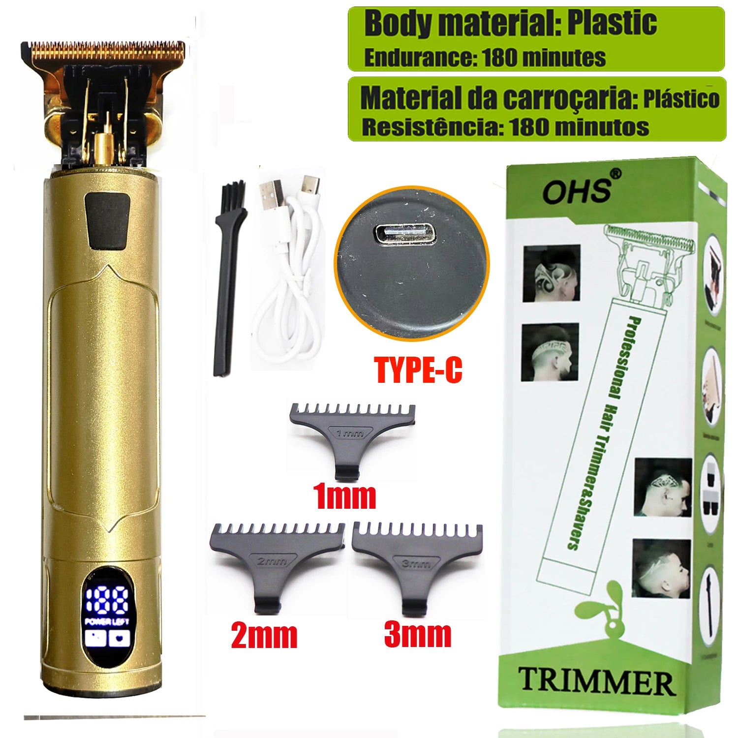 2025 T9 HairClipper Beard Shaving Body Hair Trimmer Clippers Electric Machine Men Haircut Machine 0mm Barber ShaverDragon Carved