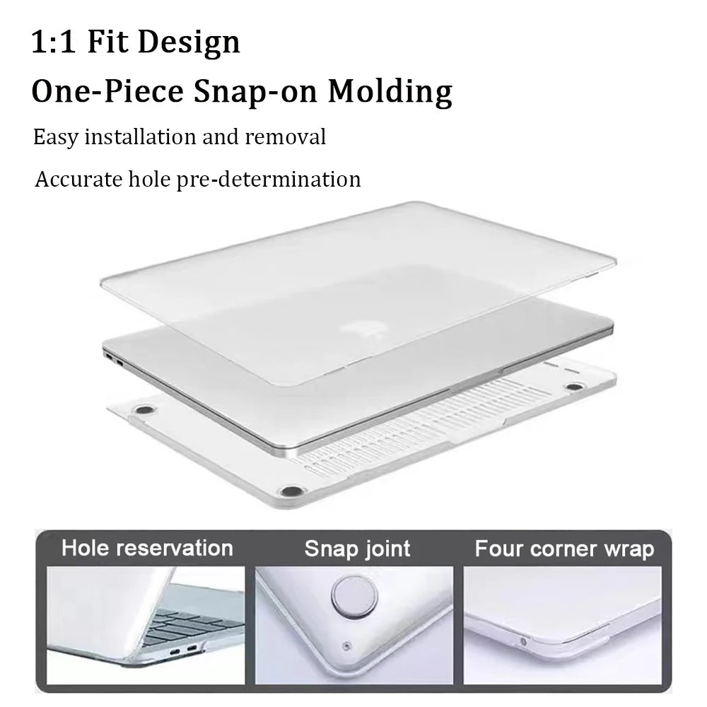 Compatible with MacBook Air 13 Inch Case 2025-2022 M4 M3 M2 Case, For Macbook Pro 14 M4 2024 Cover, Plastic Hard Shell, Crystal