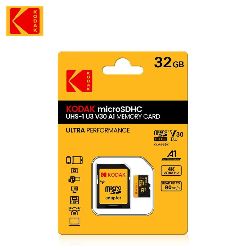 KODAK MicroSD Card 32GB 64GB 128GB 256GB Memori Memory Card C10 TF Micro SD SDXC U3 V30 4K For Phone Drone Camera