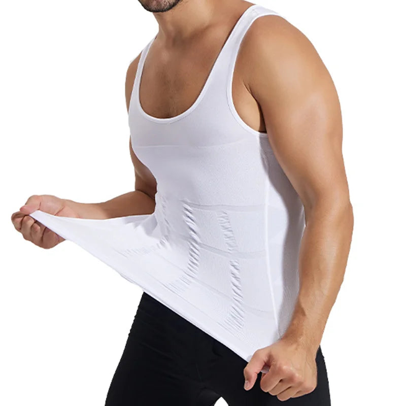 Mens Slimming Body Shaper Chest Compression Shirts Tummy Control Shapewear Abdomen Belly Trimmer Vest Gym Waist Trainer Corset