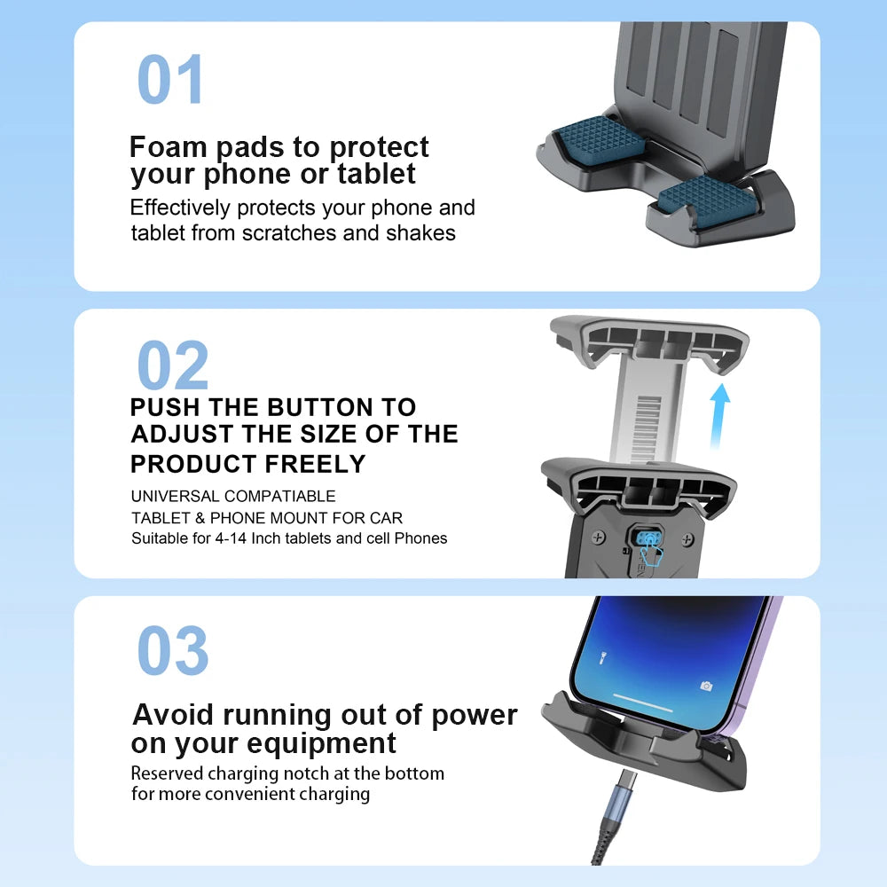 Car Tablet Stand Mount for Samsung Galaxy Z Fold 4 3 2 IPhone IPad Rro Mini Air GPS Holder Car Phone Holder Dashboard Windshield