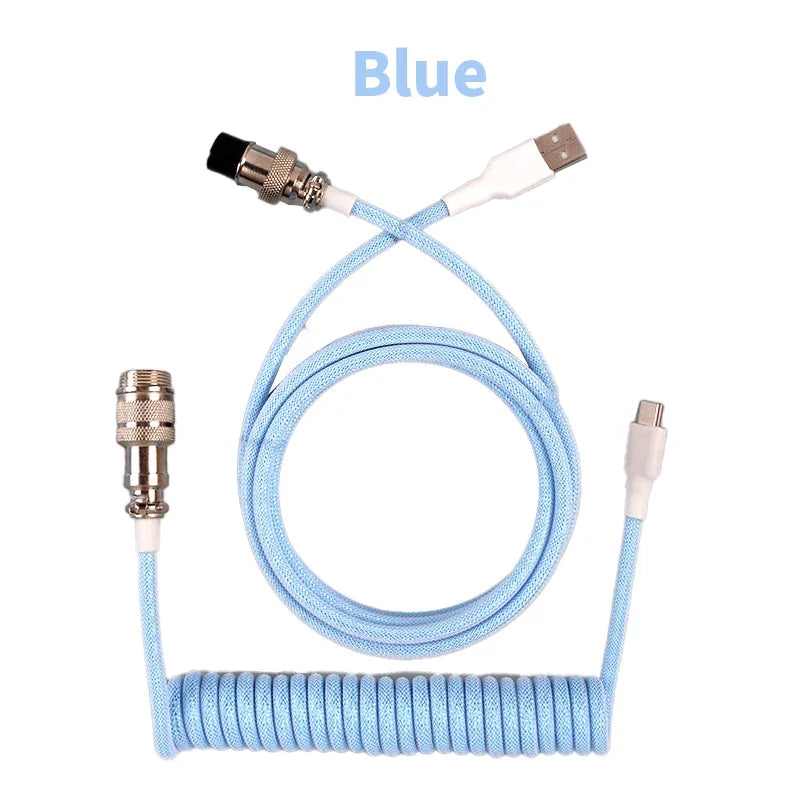3M Type C Mechanical Keyboard Coiled Cable USB Keyboard Wire Mechanical Keyboard Aviator Desktop Computer Aviation Connector