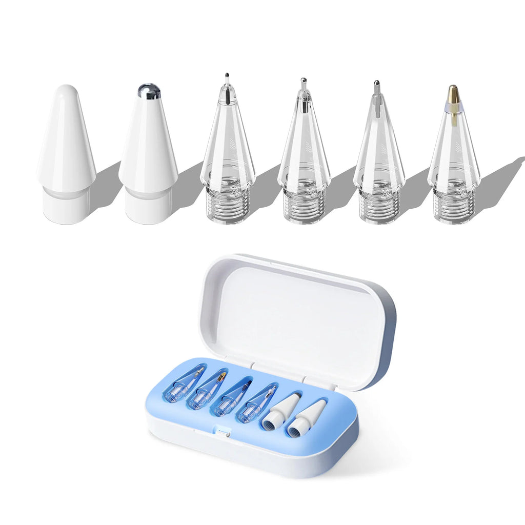 6/4 in 1Replacement Pencil Tips For Apple Pencil Pro/2nd Gen/1st Gen/USB-C, Upgraded iPad Pen Tips With Storage Case