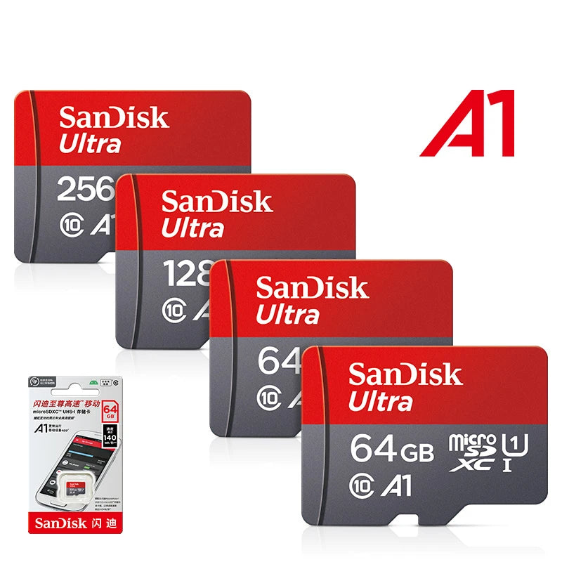 Sandisk A1 Memory Card 32gb 64GB 128GB 256GB 512GB Micro sd card Class10 UHS-1 flash card Memory Microsd TF Card for smartphone