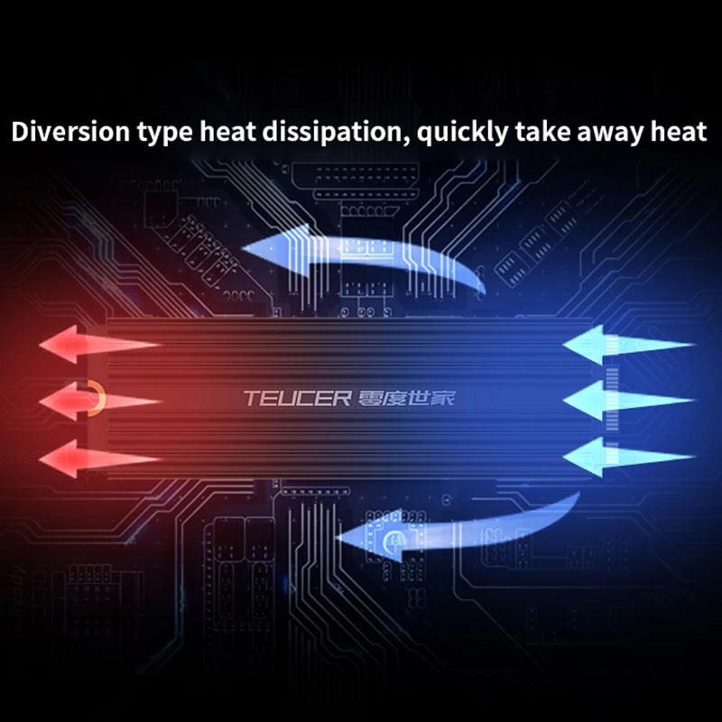 M.2 SSD NVMe Heatsink 2280 Aluminum Radiator with Thermal Pad  Solid State Drives Cooling Accessories Thickness 9mm Can Use PS5