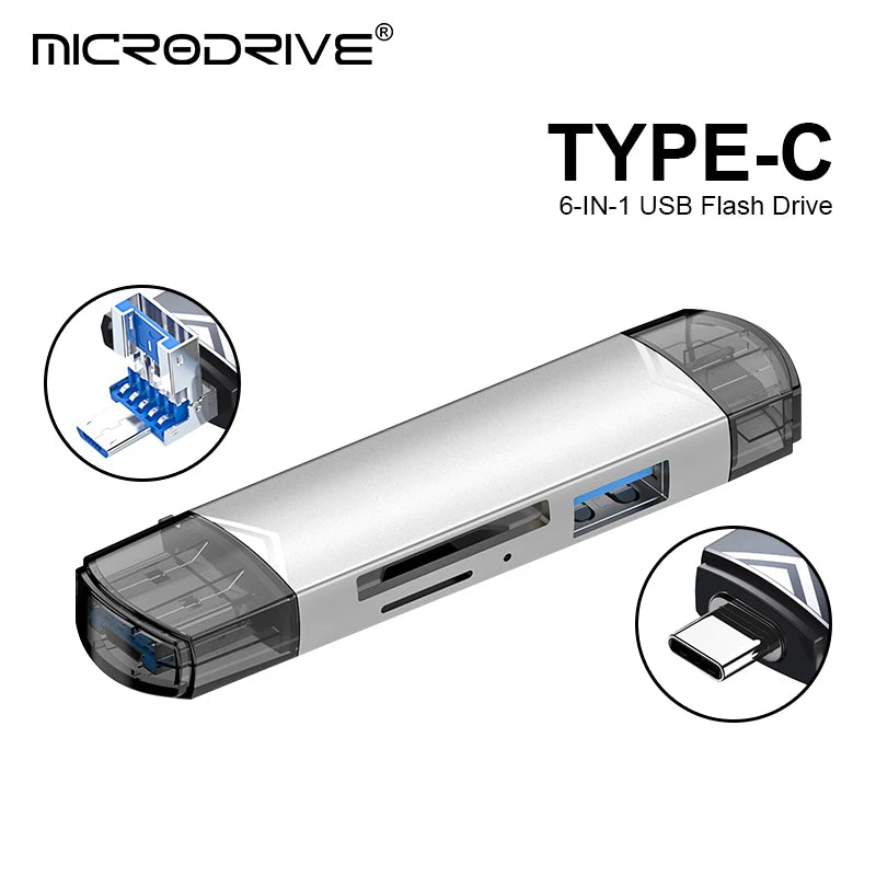 6-in-1 OTG High-Speed Multi-functional Card Reader for Mobile Phones And Computers Versatile Data Transfer Device