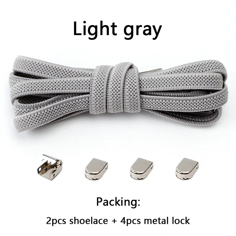 No Tie Shoe Laces Flat Elastic Shoelaces for Sneakers Tieless Shoelace Expand Shoestrings One Size Fits All Adult and Kids Shoes